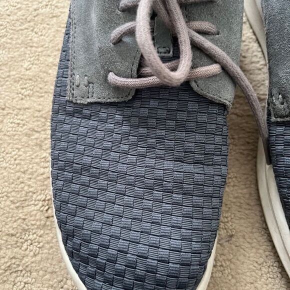 UGG Hepner Grey Suede Leather Woven Trainer Lace Up Shoe Sneaker Mens 8.5 - Picture 4 of 15